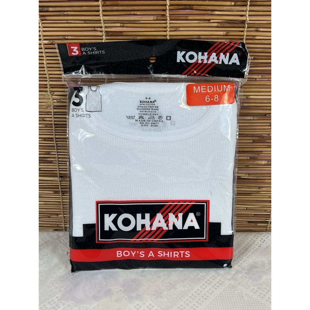 Boy's A shirts white 3-Pack. Medium 6/8 Kohana